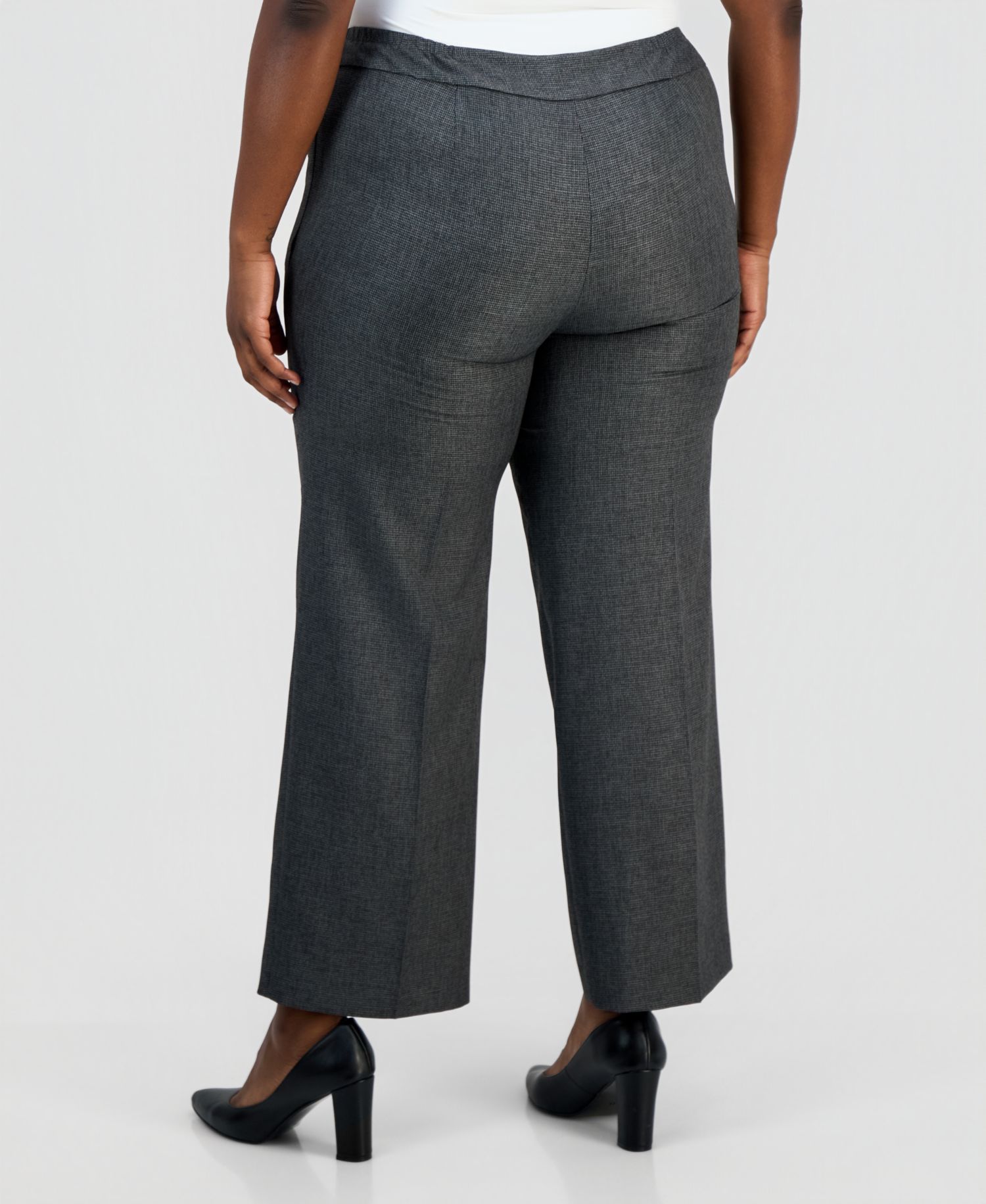 Plus Size Four-Pocket Jacket & Fly-Front Wide-Leg Pants Suit