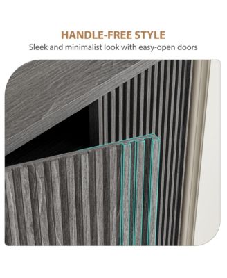 5 Tier Shoe Cabinet with Fluted Door, 13.7 x 31.6 x 41.5 in