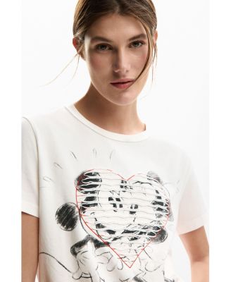 Women's Mickey and minnie Mouse heart t-shirt