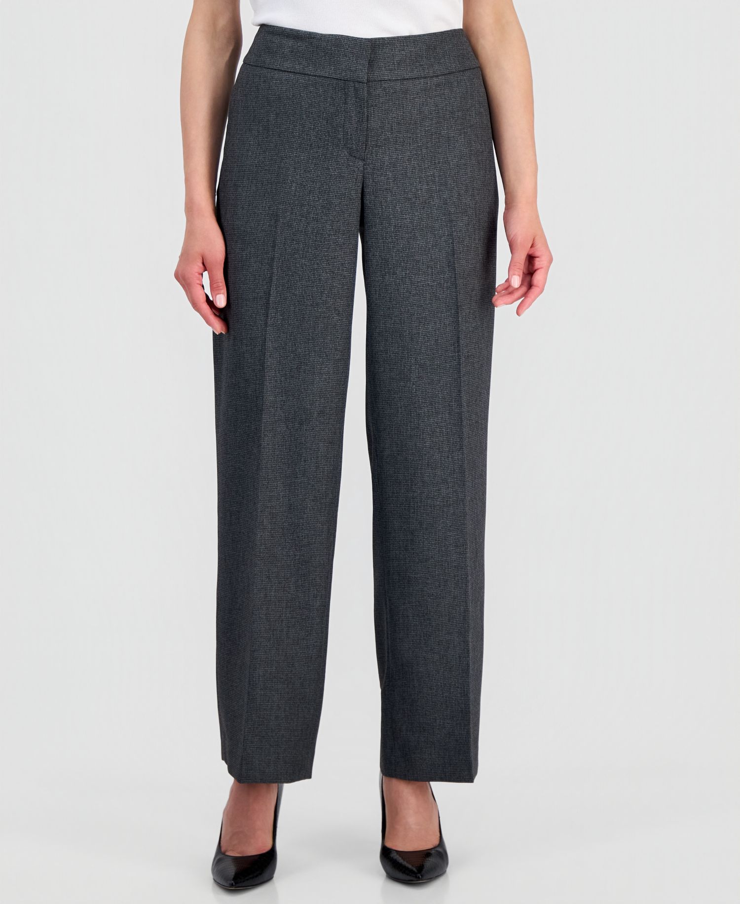 Women's Four-Pocket Jacket & Fly-Front Wide-Leg Pants Suit