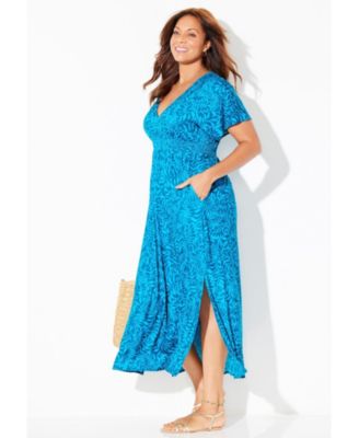 Women's Pack and Go Wrinkle-Resistant Maxi Cover Up Dress