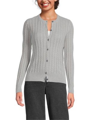 Women's Cotton Pointelle Modern Cardigan Sweater