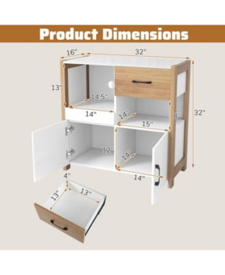 Kitchen Storage Cabinet with Drawer Pull Out Shelf and Doors