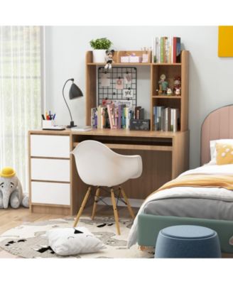 Three Tier Desk Bookshelf with Open Shelves for Home Office