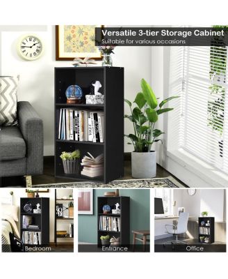 Modern Three Shelf Bookcase Storage Display Cabinet