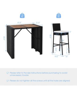 5-Piece Patio Acacia Wood Dining Set with Table and Chairs