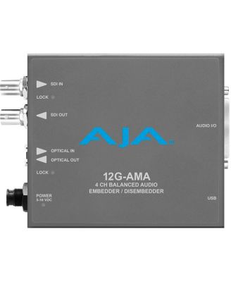 12G-AMA 12G-SDI 4-Channel Analog Balanced Audio Embedder/Disembedder Mini-Converter with Fiber Options