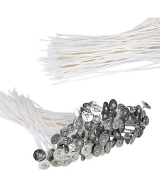 Pre Waxed Cotton Candle Wicks With Metal Sustainer Tabs For Pillar Making Diy 3.5in 6in 8in 300pcs
