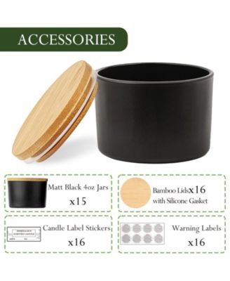 Glass Candle Jars with Airtight Lids 15 Pack
