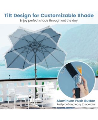 9 ft Patio Umbrella with Sun Protective Canopy