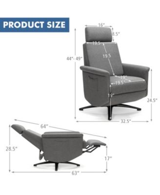 Swivel Massage Recliner Sofa with Adjustable Headrest