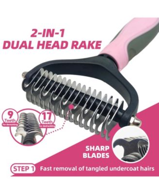 Dog Grooming Kit 7-Piece Deshedding Undercoat Rake Slicker Dematting Comb Clipper Bath Brush for Dogs Cats