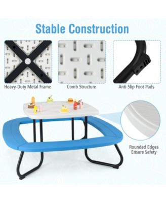 Toddler Outdoor Activity Table with Adjustable and Collapsible Umbrella.