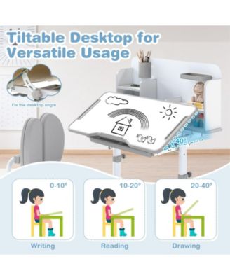 Kid's Study Desk and with Tilt Desktop and Pen Holder