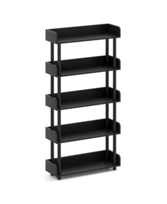 Five Tier Open Bookcase Industrial Storage Display Shelf