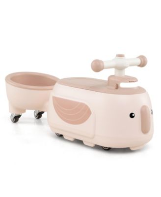 Toddler Ride-On Car with Trailer, Lights and Music