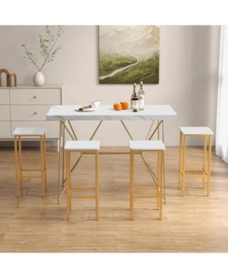 Counter Height Bar Stools Set of 4 with Wood Frame