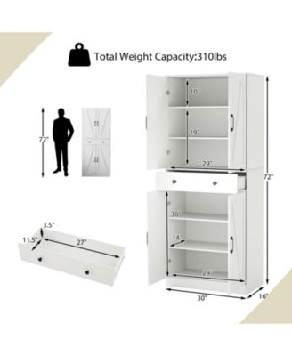 Tall Farmhouse Storage Cabinet with Sliding Barn Doors