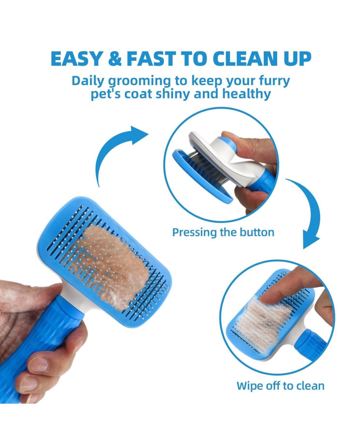 Aronkl Pet Bath Grooming Kit with Hair Brush Towel Washing Gloves Shampoo Scrubber