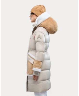 Women's Malet Puffer Parka with Mixed Media Detailing