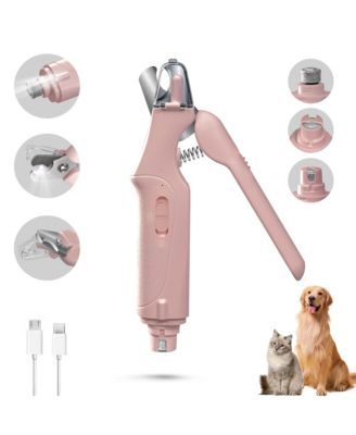 2 in 1 Pet Nail Clipper Grinder with LED Lights Quick Sensor Safety Guard USB Rechargeable Low Noise for Dogs Cats