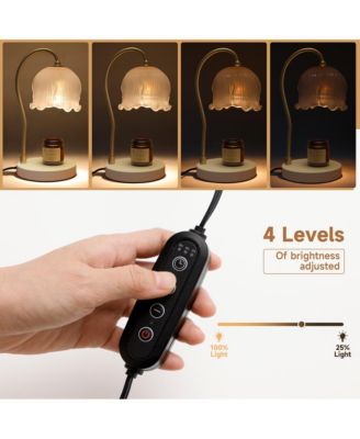 Dimmable Candle Warmer Lamp with Timer and 2 Bulbs for Home Decor
