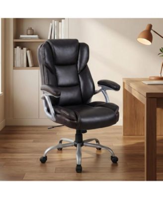 Ergonomic Executive Office Chair Leather Padded Seat Armrests