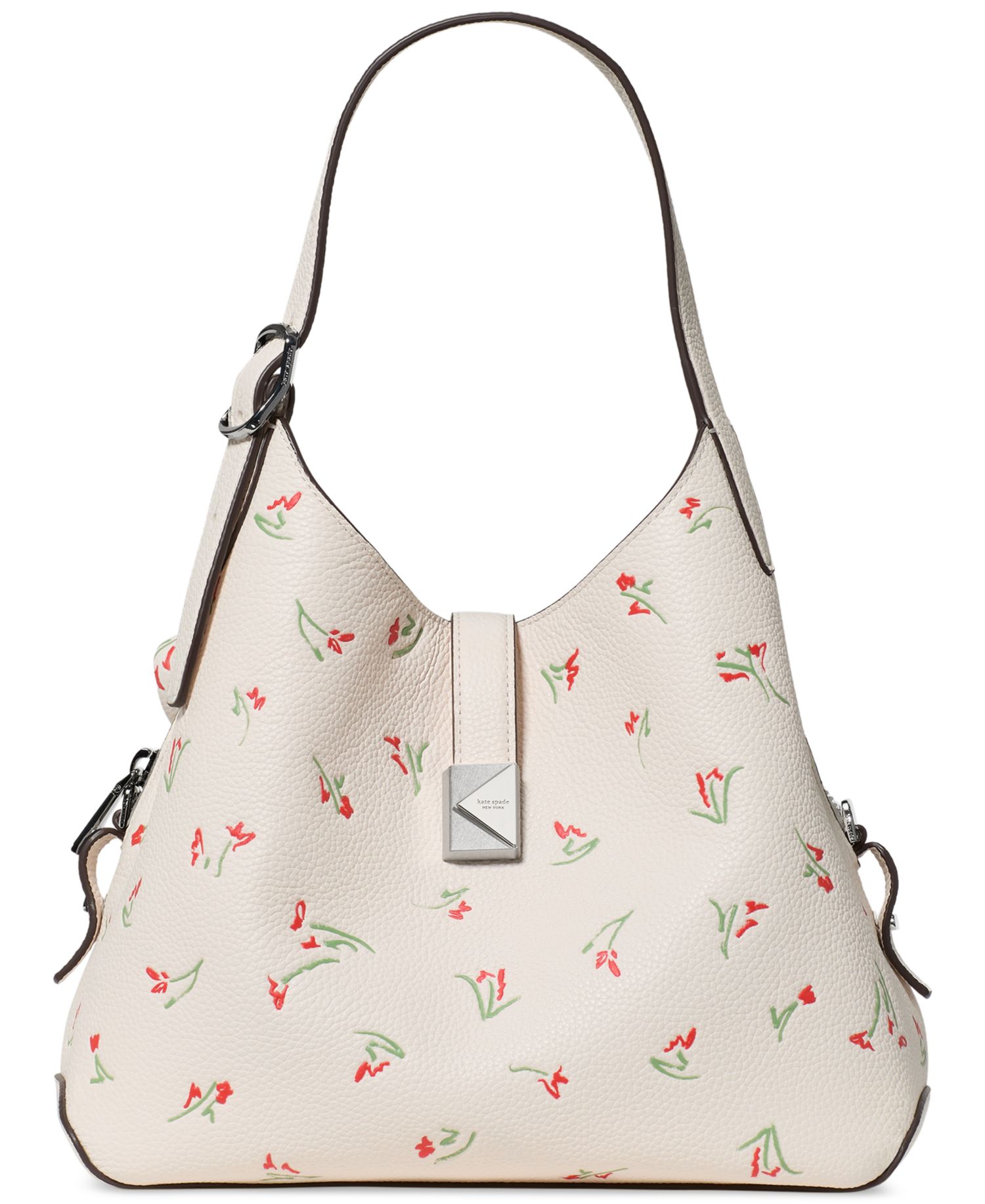 Deco Vibrant Buds Leather Small Crossbody Tote Bag