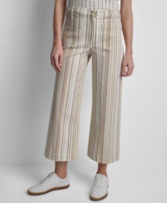 Women's High-Rise Wide-Leg Stripe Pants