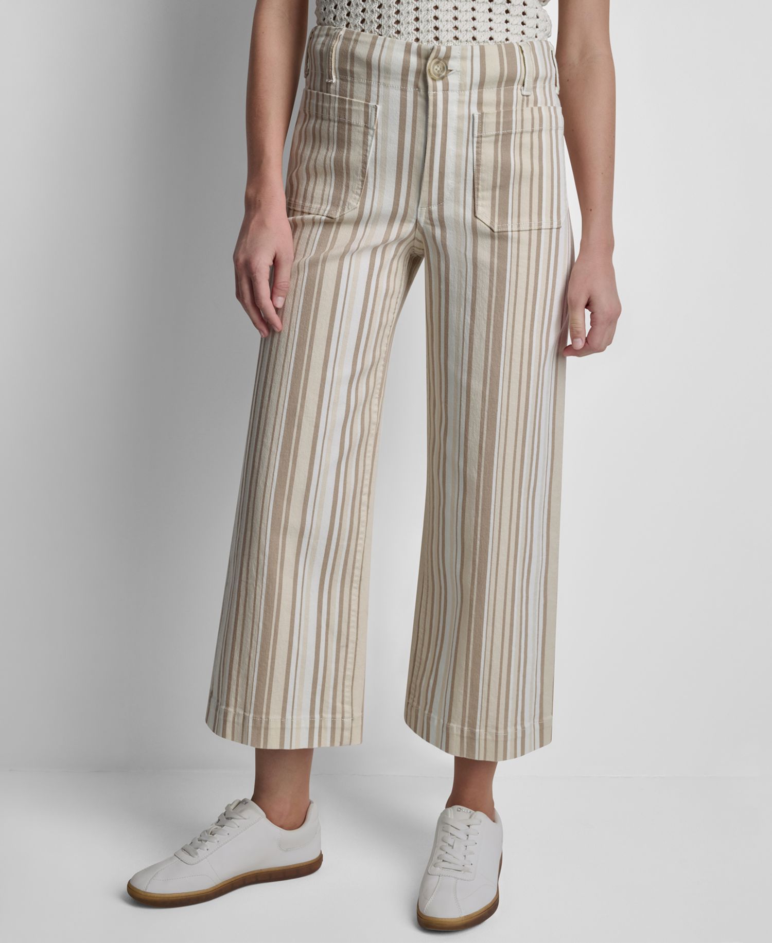 Women's High-Rise Wide-Leg Stripe Pants