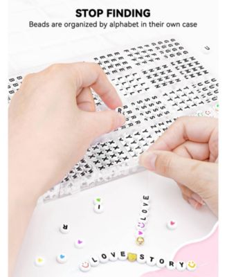 1400 Letter Beads Alphabet Friendship Bracelets Kit Storage Case 28 Styles