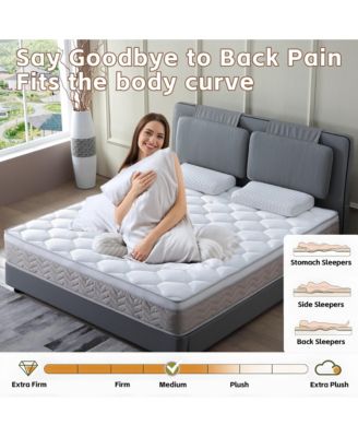 12 Inch Hybrid Queen Mattress in a Box Medium Firm Gel Memory Foam with Individual Pocket Coils