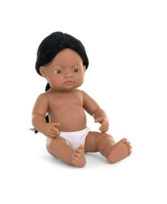 baby Doll 15'' Native American Boy (Polybag) - Made in Spain, Anatomically Correct, Quality, Inclusion, Vanilla scented
