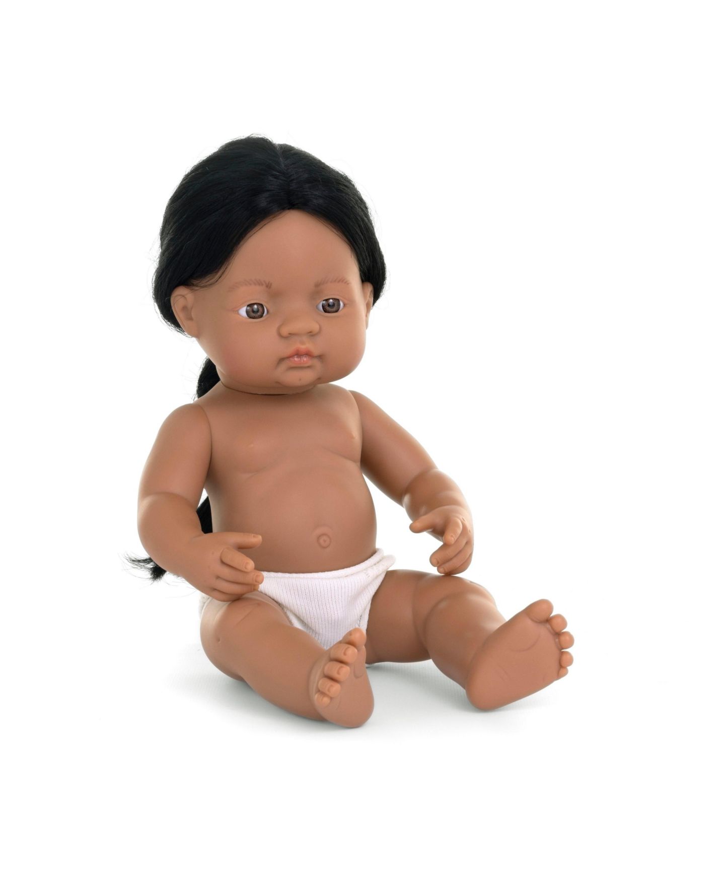 Детская кукла MINILAND Baby Doll 15'' Native American Boy (Polybag) - Made in Spain, Anatomically Correct, Quality, Inclusion, Vanilla scented, цвет: Dark Skin — фото 1