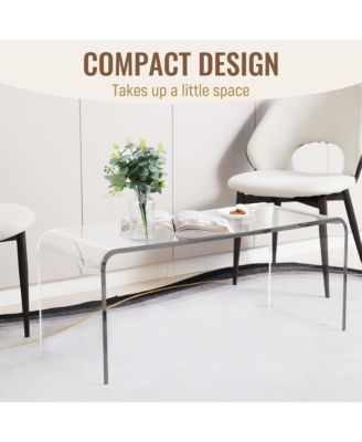 39.25" Long Acrylic Waterfall Table for Living Room,