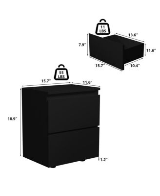2-Drawer Nightstand, Bedside Table,Bedroom Dresser Chest
