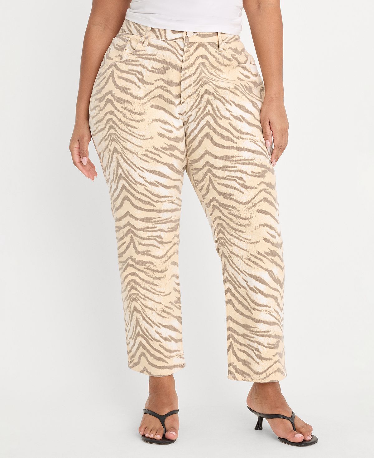 Good American Women's Good Vintage-Inspired Straight Tiger Print Jeans view 7 — MAYCSS fashion products