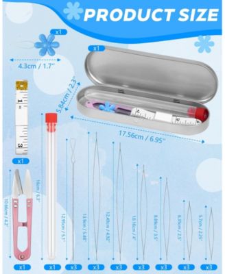 21PCS Beading Set Seed Beads Big Eye Collapsible Needles