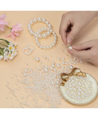 1200 Beads Kit Round Bracelet Necklace Earring DIY Craft Hole Filler