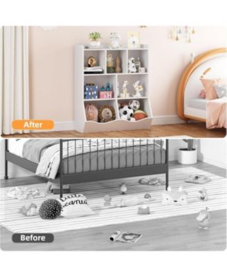 Set of 2 Toy Storage Cabinets, 3-Tier Kids Bookshelf with Multi Shelf Cubby for Bedroom, Playroom, Kindergarten