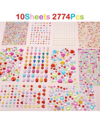 2774pcs Self Adhesive Rhinestone Stickers Jewels Heart Craft Supplies Bling Gems