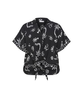 Women's Resort Border Print Shirt