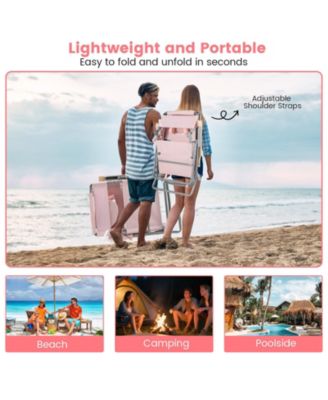 Portable Beach Chair with Umbrella and Canopy