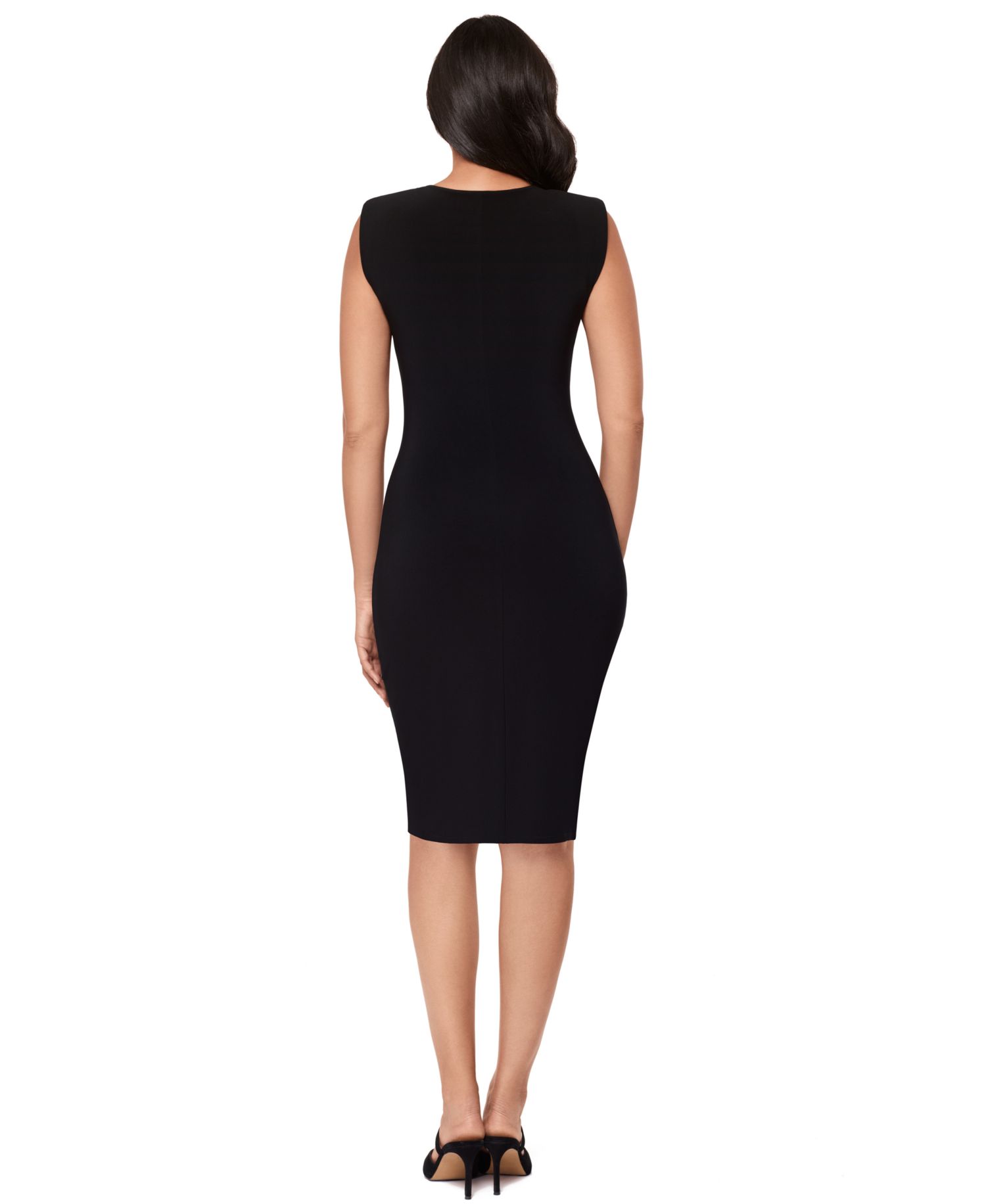 Women's Twist-Front V-Neck Shaping Dress