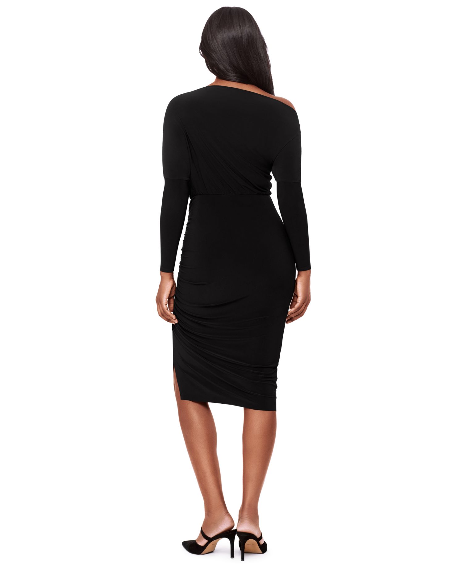 Women's Off-The-Shoulder Long-Sleeve Shaping Dress