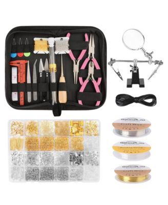 1810 PCS Jewelry Making Kit Pliers Wires Findings Chains Magnifier Storage Bag