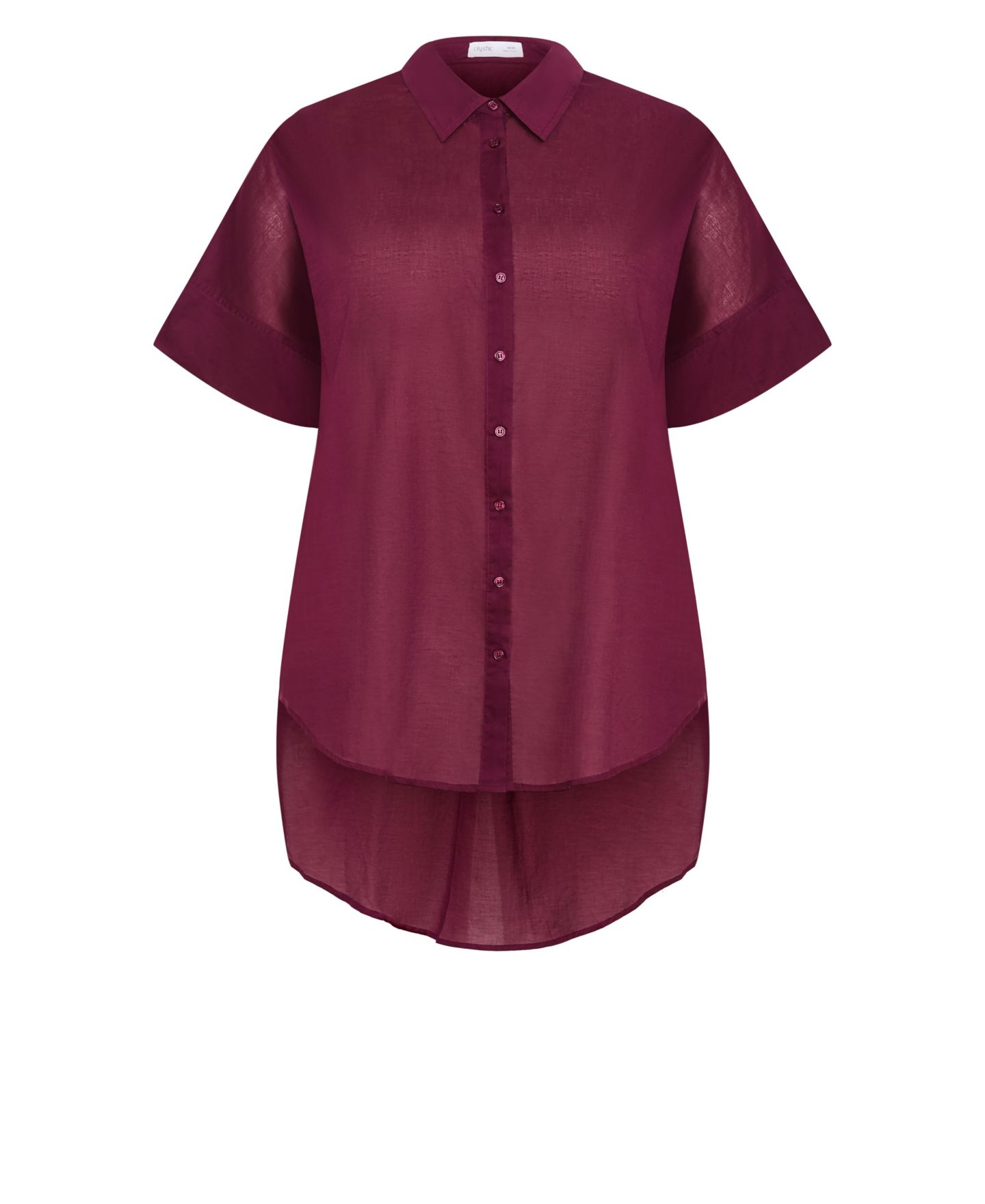 Женская рубашка CITY CHIC Plus Size Lola Longline Cotton, цвет: Pomegranate — фото 4
