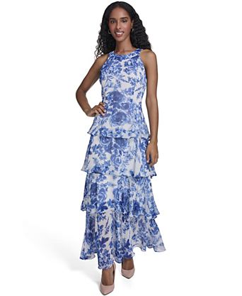 garden party formal dresses Long Ruffled Maxi Dress with Strappy Back White / Medium Floor Length Garden Party Attire - Macy's