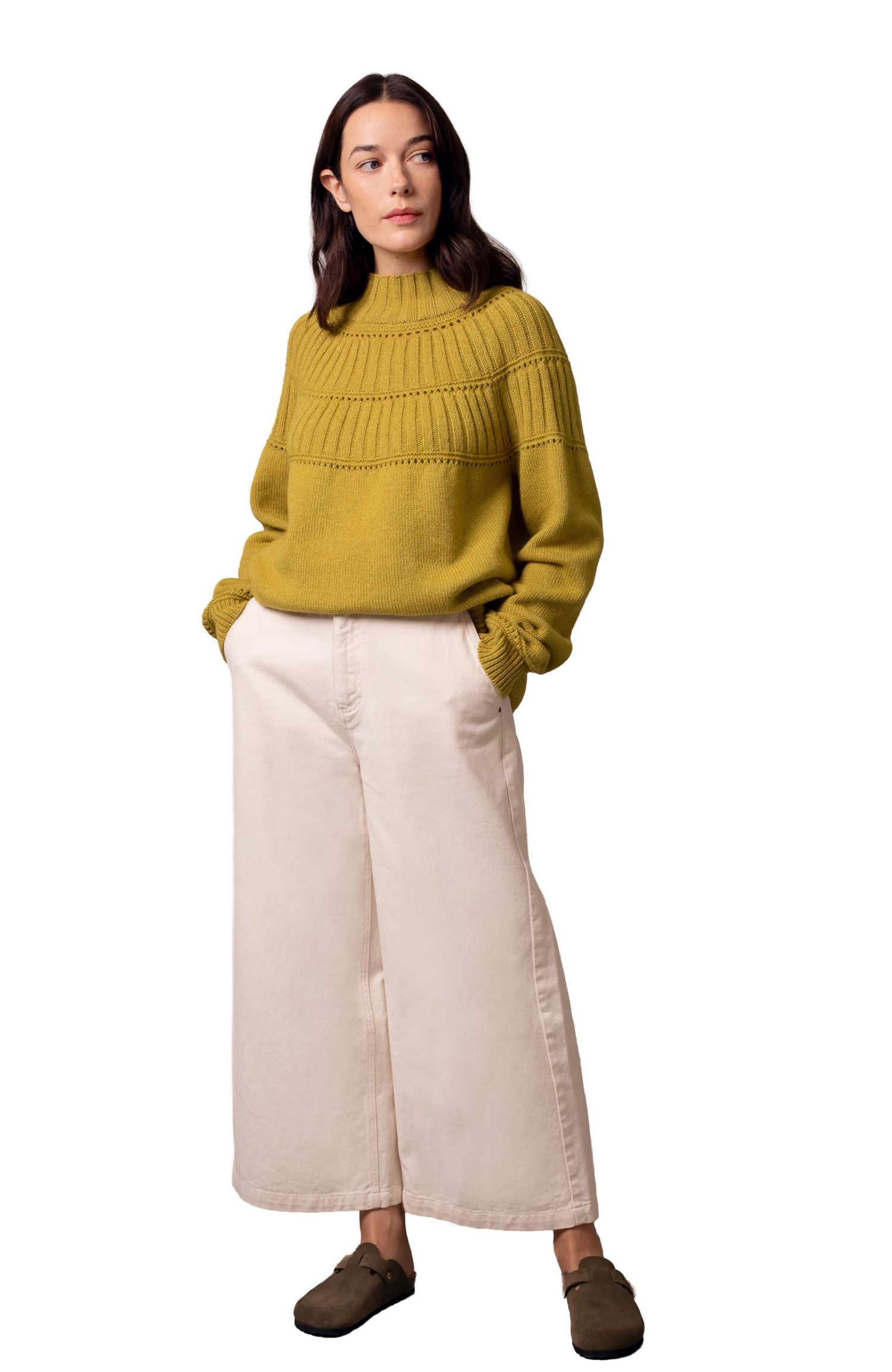 Women's Textured Yoke Sweater