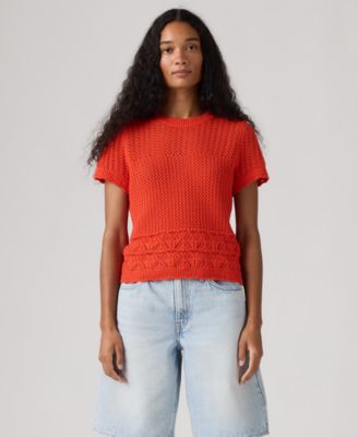 Women's Isabelle Crochet Short-Sleeve Sweater